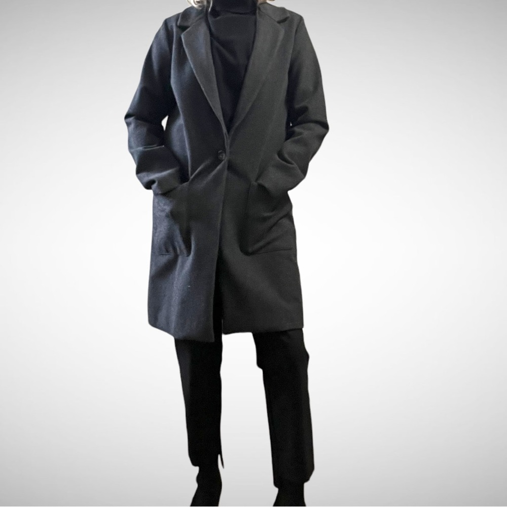 Orb Charcoal Cotton-Blend Coat XS